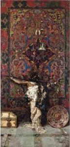 Arabe Delante De Un Tapiz by Mariano Jose Maria Bernardo Fortuny y Carbo