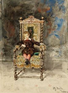 Retrato De Nino Joaquin Soriano Y Barroeta Aldamar by Mariano Jose Maria Bernardo Fortuny y Carbo