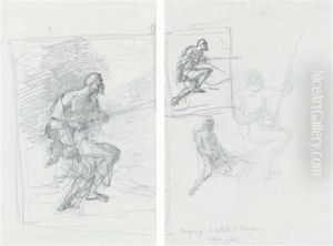 Deux Etudes Pour La Bataille De Tanger by Mariano Jose Maria Bernardo Fortuny y Carbo