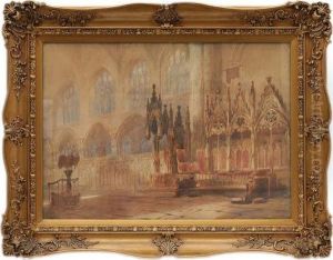 Interior De Iglesia. by Mariano Jose Maria Bernardo Fortuny y Carbo