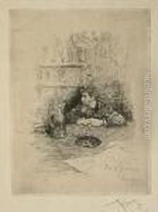 Retrato Del Pintor Zamacois.
 Grabado Al Aguafuerte Estampado