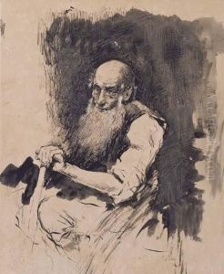 Old Man by Mariano Jose Maria Bernardo Fortuny y Carbo