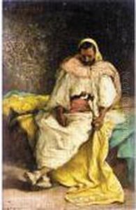 An Arab Warrior Smoking A Hookah by Mariano Jose Maria Bernardo Fortuny y Carbo