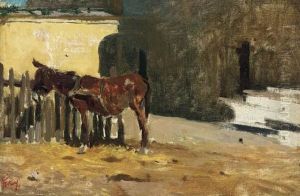 Un Burro En Un Patio by Mariano Jose Maria Bernardo Fortuny y Carbo