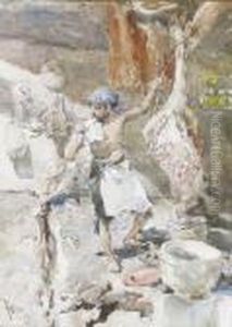 Beim Metzger. by Mariano Jose Maria Bernardo Fortuny y Carbo