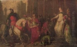 Dame E Cavaliere by Mariano Jose Maria Bernardo Fortuny y Carbo