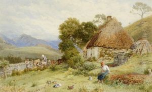 A Highland Croft by Myles Birket Foster