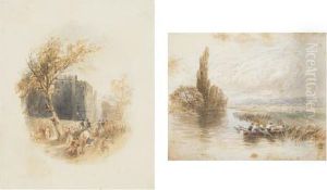 Reed Cutters by Myles Birket Foster