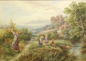 Fishing On A Summer Afternoon by Myles Birket Foster