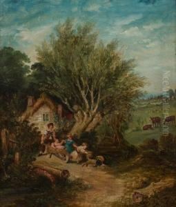 Children At Play by Myles Birket Foster