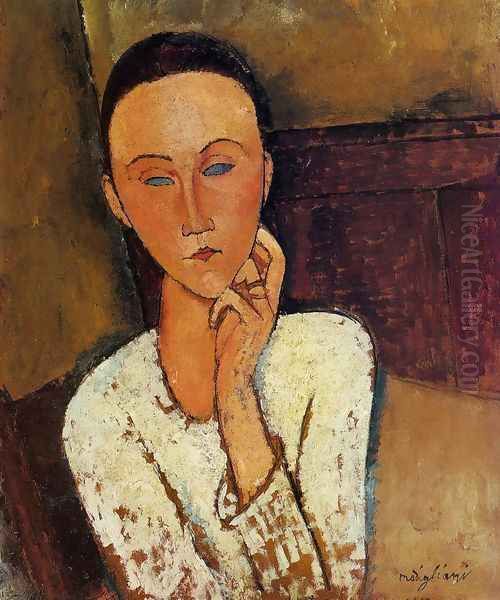 Lunia Czechowska, Left Hand on Her Cheek - view 1