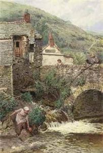 An Angler On The River Lyn, Devon