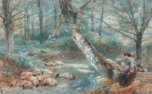 The Little Shepherds by Myles Birket Foster
