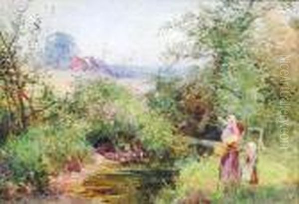 Figures Before A Stream - view 1