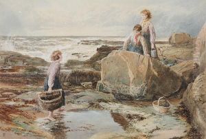 The Mussel Gatherers by Myles Birket Foster