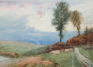 Sunset On The Hills by Myles Birket Foster