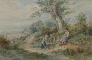 A Rest By The Way Nr Dorking Surrey by Myles Birket Foster