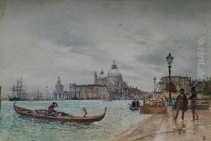 At The Entrance Of The Grand Canal,venice by Myles Birket Foster