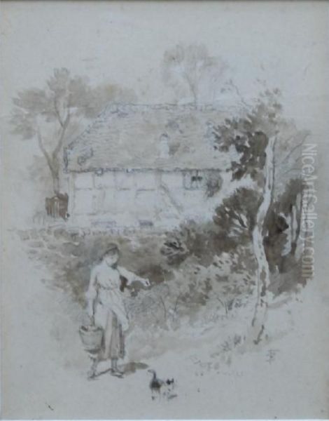 A Country Girl With A Cat - view 1