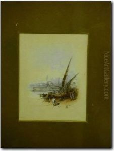 North Africa Scenes,three, Signed With Monograms, Watercolours. 5" X 4" North Africa Scenes,three, Signed With Monograms, Watercolours. 5" X 4"