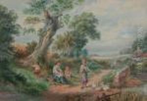 Feeding The Geese by Myles Birket Foster