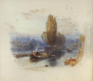 Pangbourne; Maidenhead Bridge; And Eton College Chapel All by Myles Birket Foster