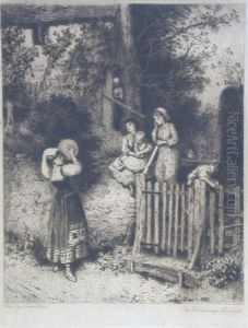 The Wandering Minstrel by Myles Birket Foster