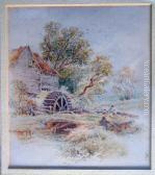 The Watermill by Myles Birket Foster