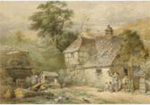 On The Coast Near Flamborough, Yorkshire by Myles Birket Foster
