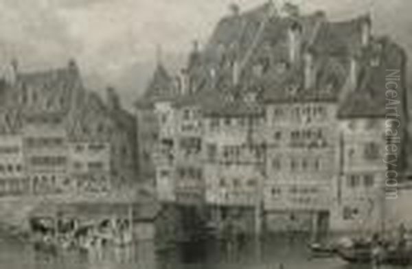 Rws -- 'old Houses, Strasburg';
Engraving, Monogramed Within The Plate, 18x24cm: Together With A Large
Collection Of Other 19/20th Century Similar Engravings And Reproduction
Prints After Various Hands, All In Matching Gilt Frames - view 1
