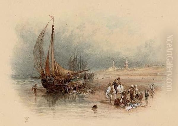 Unloading The Catch On The Beach At Scheveningen - view 1