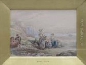 Waiting For The Boats by Myles Birket Foster