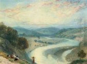 Melrose Abbey From The Banks Of The Tweed, Roxburghshire