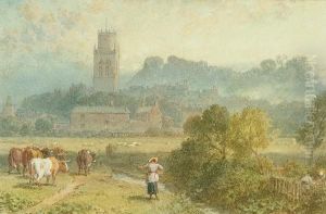 Pontefract Castle, Yorkshire by Myles Birket Foster