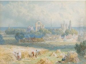 Arbroath Abbey, Angus, Scotland by Myles Birket Foster