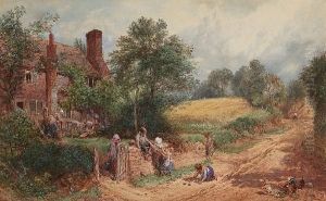 A Cottage In Surrey by Myles Birket Foster