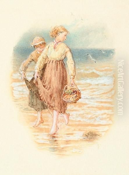 Two Girls Paddling In The Sea - view 1