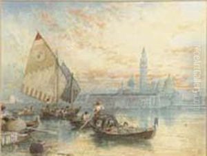 San Georgio And San Salute, Venice by Myles Birket Foster
