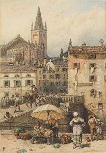 The Flower Seller by Myles Birket Foster