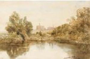 Warkworth Castle, Northumberland by Myles Birket Foster