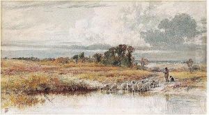 A Surrey Landscape by Myles Birket Foster