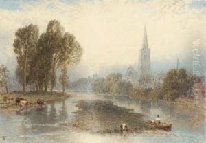 A Collection Of Views Along The
Thames Comprising: Chelsea, Bray,maidenhead, Cookham, Wallingford,
Abingdon And Streatly by Myles Birket Foster