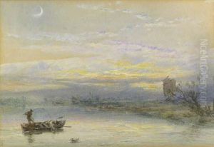 Evening On The Broads by Myles Birket Foster