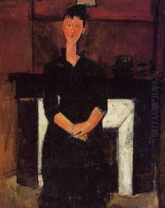 Woman Seated in front of a Fireplace by Amedeo Modigliani