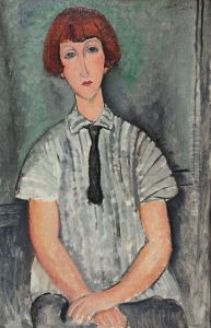 Young Girl in a Striped Blouse by Amedeo Modigliani