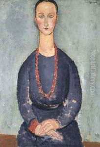 Donna con collana rossa by Amedeo Modigliani