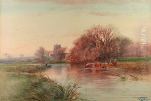 By The Stream, Evening by Henry Charles Fox