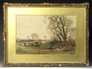 A Meadow Brook,ringwood, Hants by Henry Charles Fox