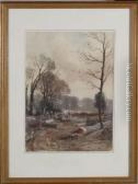 Lumbermen Cutting Timber - view 1
