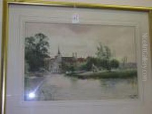 The Swan At Thames Ditton, Signed And Dated '97, Watercolour by Henry Charles Fox